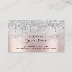 Instructies voor nabehandeling Roze Glitter druppe Visitekaartje