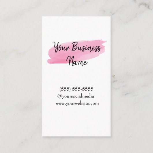 Instructies voor nabehandeling Roze Waterverf Visitekaartje (Achterkant)