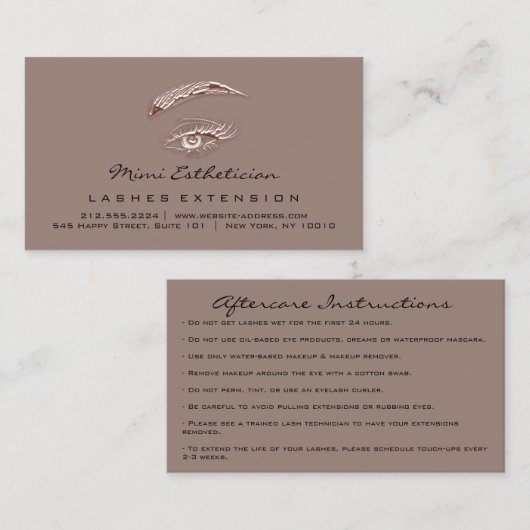 Instructies voor nabehandeling Uitslag Roos Oog Lo Visitekaartje (Voorkant / Achterkant)