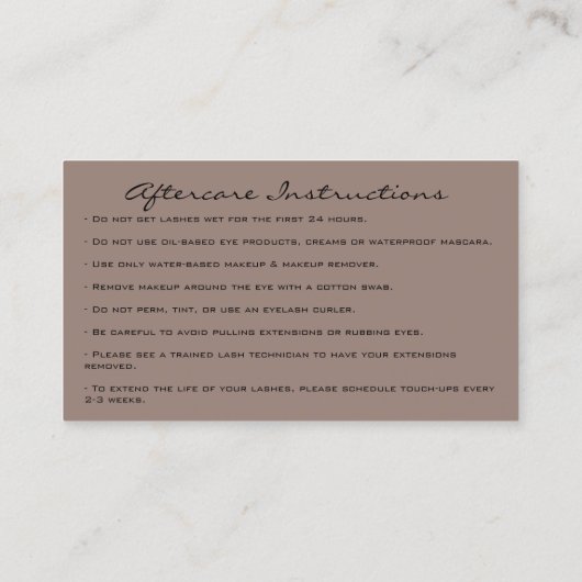 Instructies voor nabehandeling Uitslag Roos Oog Lo Visitekaartje (Achterkant)