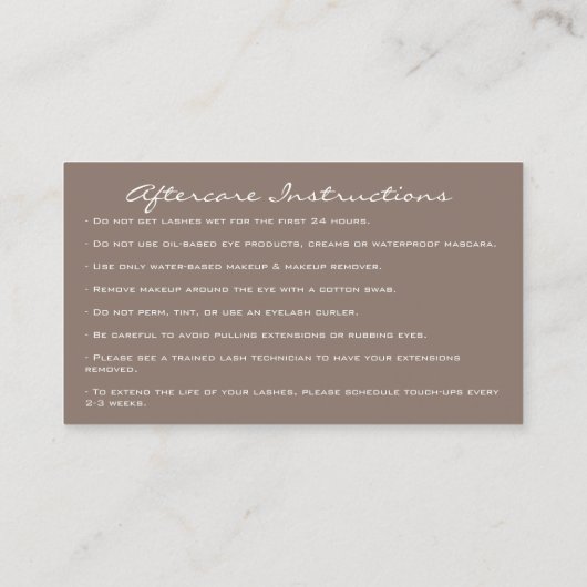 Instructies voor nabehandeling Uitslag Roos Oog Lo Visitekaartje (Achterkant)