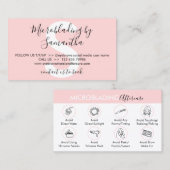 Instructies voor nazorg bij microblading genezing visitekaartje (Voorkant / Achterkant)