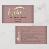 Instructies voor nazorg Brows Microblading Gold bu Visitekaartje (Voorkant / Achterkant)