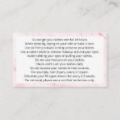 Instructies voor nazorg Eyelash Extensions Visitekaartje (Achterkant)