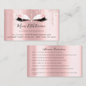 Instructies voor nazorg Eyelash Roos Roze ogen Visitekaartje (Voorkant / Achterkant)