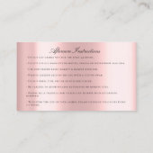 Instructies voor nazorg Eyelash Roos Roze ogen Visitekaartje (Achterkant)