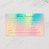 Instructies voor nazorg Eyelash roze Ombre Eyes Visitekaartje (Achterkant)