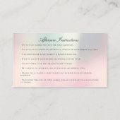 Instructies voor nazorg Eyelash Roze parelogen Visitekaartje (Achterkant)