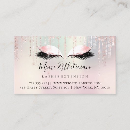 Instructies voor nazorg Eyelash Roze parelogen Visitekaartje (Voorkant)