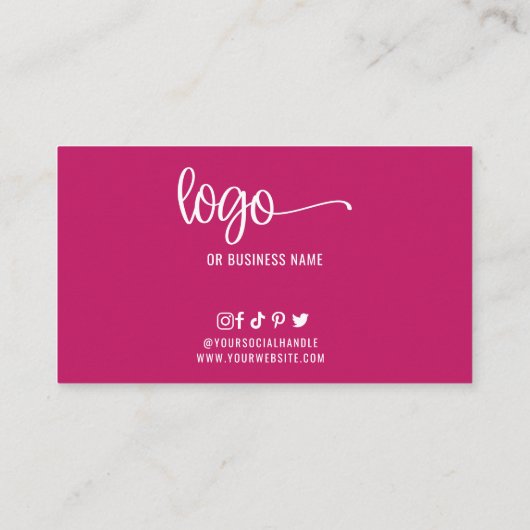 Instructies voor nazorg Lash Roze Script Logo Salo Visitekaartje (Achterkant)