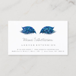 Instructies voor nazorg Lashes Extension Blue Grey Visitekaartje