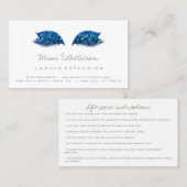 Instructies voor nazorg Lashes Extension Blue Grey Visitekaartje (Voorkant / Achterkant)