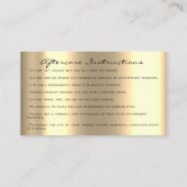 Instructies voor nazorg Lashes Extension Dips Gold Visitekaartje (Achterkant)