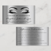 Instructies voor nazorg Lashes Extension Silve Gre Visitekaartje (Voorkant / Achterkant)