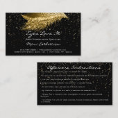 Instructies voor nazorg Lashes Makeup Black Gold Visitekaartje (Voorkant / Achterkant)