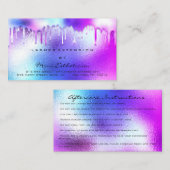 Instructies voor nazorg Lashes Pink Drip Royal Visitekaartje (Voorkant / Achterkant)