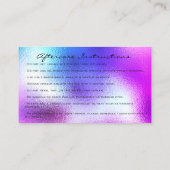 Instructies voor nazorg Lashes Pink Drip Royal Visitekaartje (Achterkant)