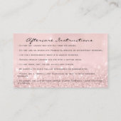 Instructies voor nazorg Lashes Roze Glitter Grey Visitekaartje (Achterkant)