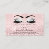 Instructies voor nazorg Lashes Roze Glitter Grey Visitekaartje (Voorkant)