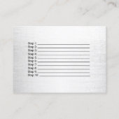 Instructies voor nazorg Modern Silver Beauty Salon Visitekaartje (Achterkant)