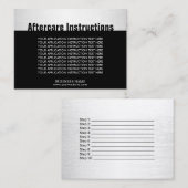 Instructies voor nazorg Modern Silver Beauty Salon Visitekaartje (Voorkant / Achterkant)