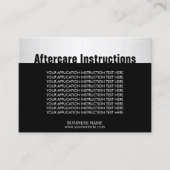 Instructies voor nazorg Modern Silver Beauty Salon Visitekaartje (Voorkant)