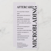 Instructies voor nazorg na microblading Licht Lave Bedankkaart (Voorkant / Achterkant)