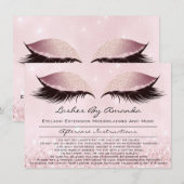 Instructies voor nazorg Roze Blush gol Blush Makeu Kaart (Voorkant / Achterkant)