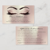 Instructies voor nazorg - Roze Glitter Blush Visitekaartje (Voorkant / Achterkant)