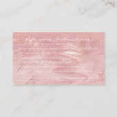 Instructies voor nazorg - Roze marmer van de Studi Visitekaartje (Achterkant)