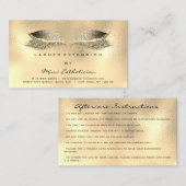 Instructies voor nazorg, streepjes metaal goud visitekaartje (Voorkant / Achterkant)