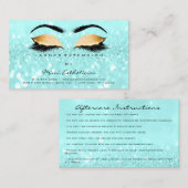 Instructies voor nazorg, streepjes Ocean Blue Gold Visitekaartje (Voorkant / Achterkant)