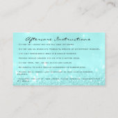 Instructies voor nazorg, streepjes Ocean Blue Gold Visitekaartje (Achterkant)