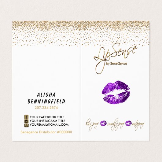 Instructies voor Paarse en Gold Lip Visitekaartje (Buitenkant ongevouwen)