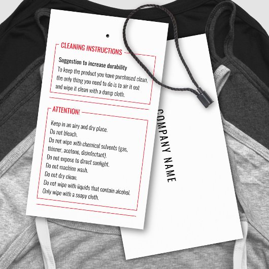 Instructies voor reinigen Product Let op Label Kaa Visitekaartje