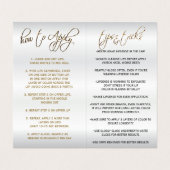 Instructies voor rode en gouden hulp visitekaartje (Binnenkant ongevouwen)