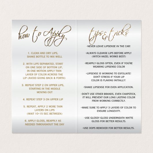 Instructies voor rode en gouden hulp visitekaartje (Binnenkant ongevouwen)