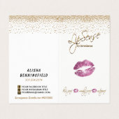 Instructies voor Roze en Gold Lip Visitekaartje (Buitenkant ongevouwen)