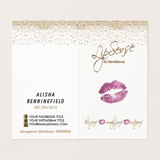 Instructies voor Roze en Gold Lip Visitekaartje (Buitenkant ongevouwen)