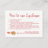 Instructies voor toepassing van lippenkleurverdele visitekaartje (Voorkant)