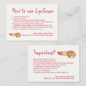 Instructies voor toepassing van lippenkleurverdele visitekaartje (Voorkant / Achterkant)