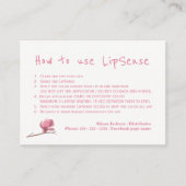 Instructies voor toepassing van lippenkleurverdele visitekaartje (Voorkant)