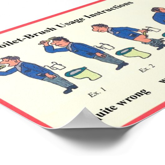 Instructies voor toiletpenseel poster (Hoek)