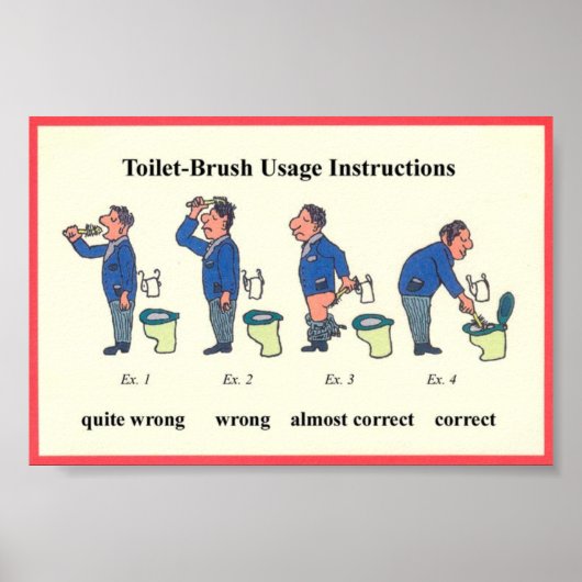 Instructies voor toiletpenseel poster (Voorkant)