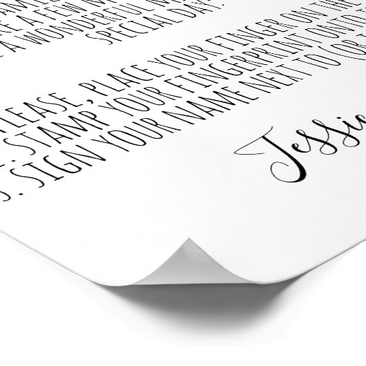 Instructies voor vingerafdrukken van het hart brui poster (Hoek)