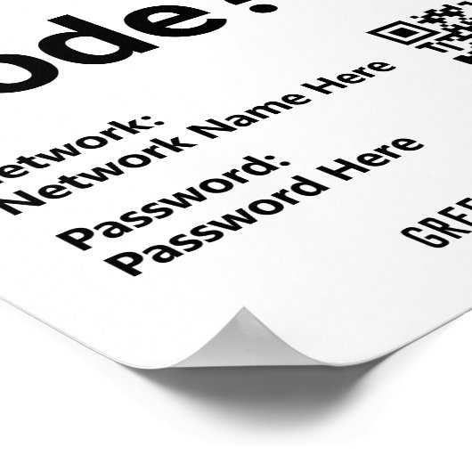 Instructies voor WiFi-code plus QR-code op een Poster (Hoek)