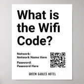 Instructies voor WiFi-code plus QR-code op een Poster (Voorkant)