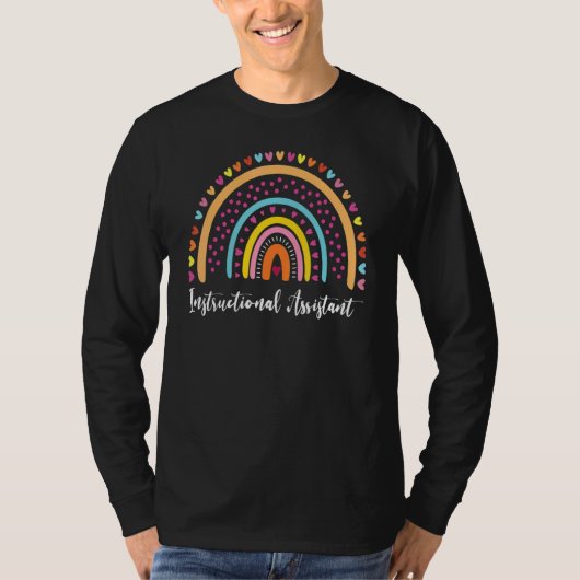 Instructional Assistant Boho Rainbow Graduation Ap T-shirt (Voorkant)