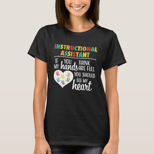 Instructional Assistant Cute Heart-waardering T-shirt (Voorkant)