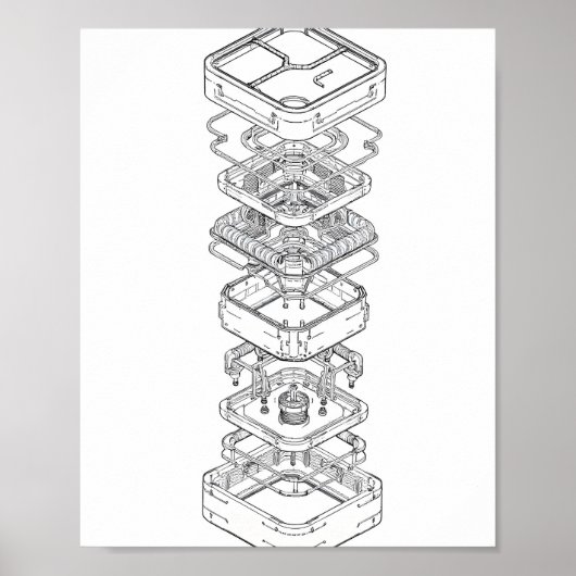 Instructional Design: Modular Machine Assembly Poster (Voorkant)